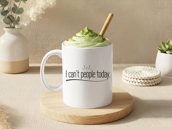 Socially Drained Mug for Overstimulated Introverts - Boundary Setting Gift