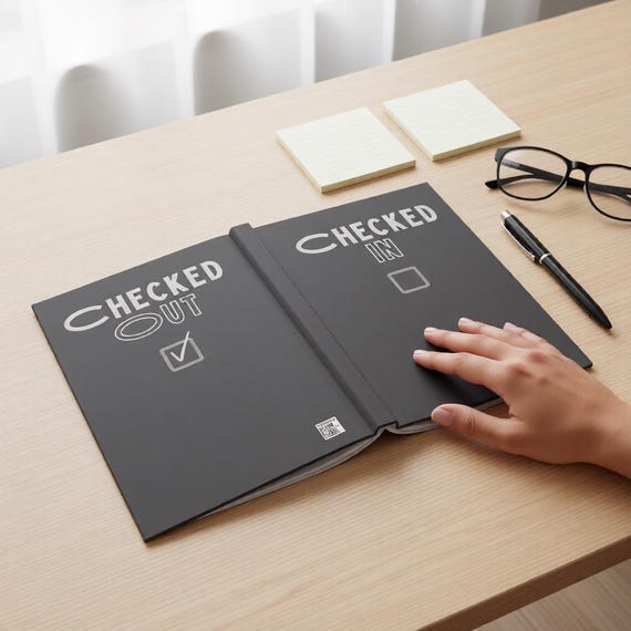 Burnout Humor Journal for Meeting-Heavy Professionals - Checked In / Checked Out Work Notebook