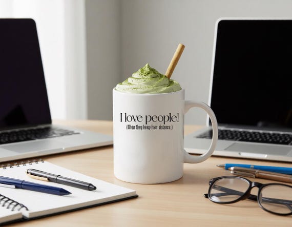 Introvert Humor Mug for Socially Drained Adults