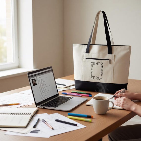 Brain Fog Humor Tote for Overthinking Minds - Dry Humor Canvas Bag