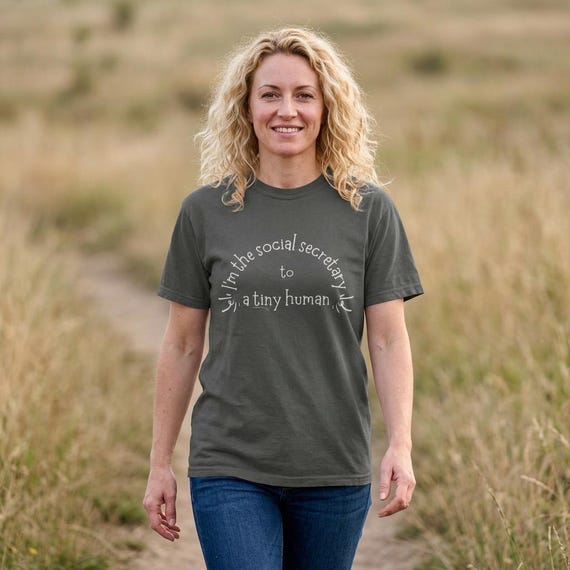 Tiny Human Social Secretary Shirt for Tired Moms - Default Parent Graphic Tee