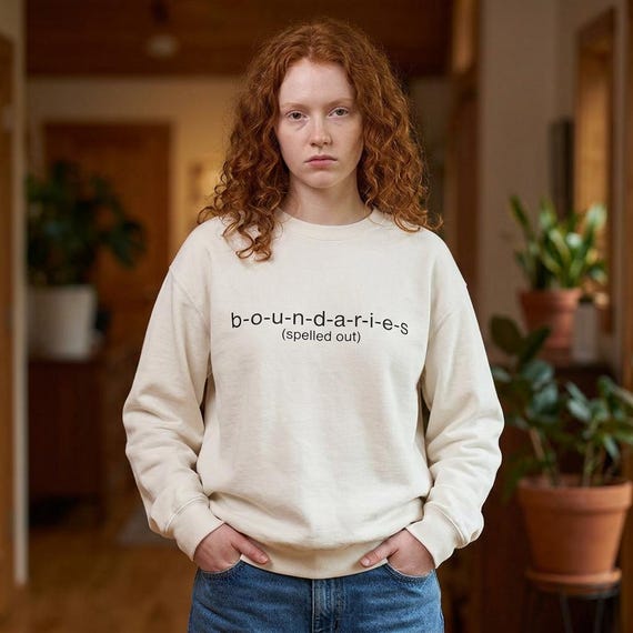 b-o-u-n-d-a-r-i-e-s Sweatshirt - Sarcastic Boundary Setting Crewneck