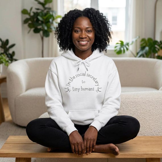 Social Secretary to Tiny Humans Hoodie for Tired Moms - Default Parent Hooded Sweatshirt
