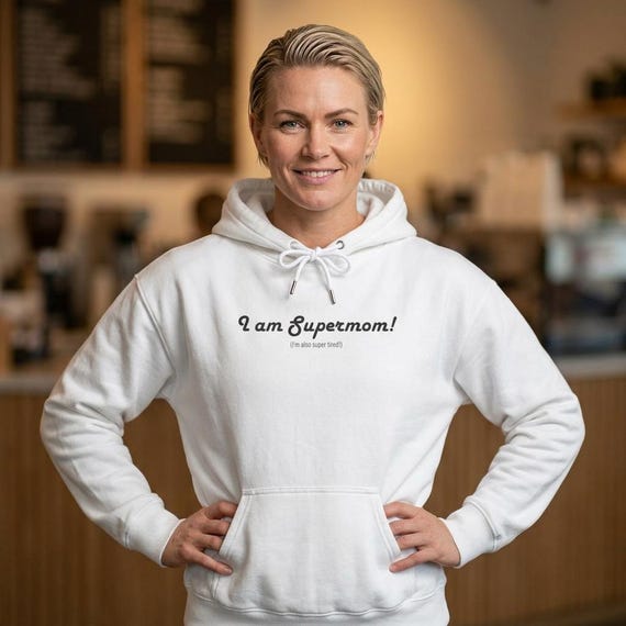 Tired Supermom Hoodie for Mentally Loaded Mothers - Dry Humor Hooded Sweatshirt